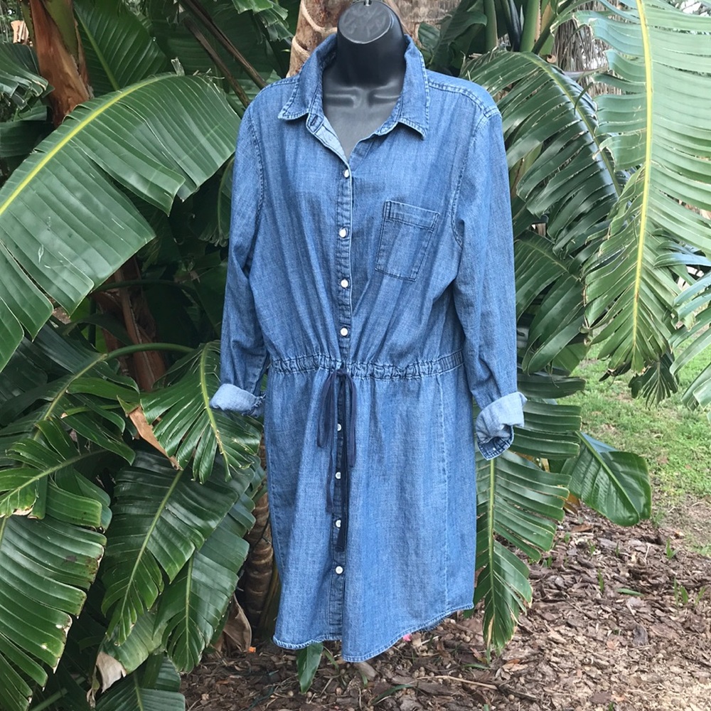 Vintage GH Bass and Company denim utility dress or shirt dress